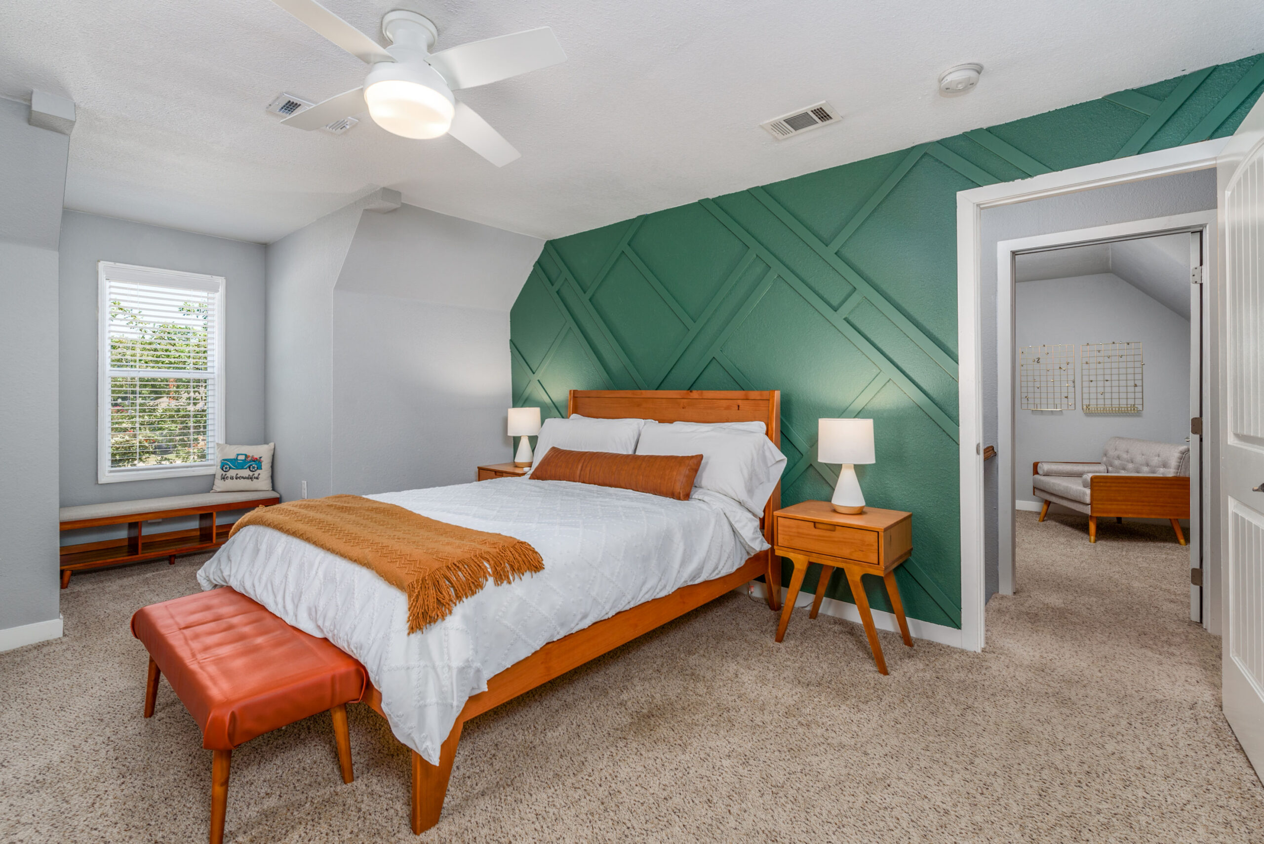 Real Estate Photography Bedroom with Green walls