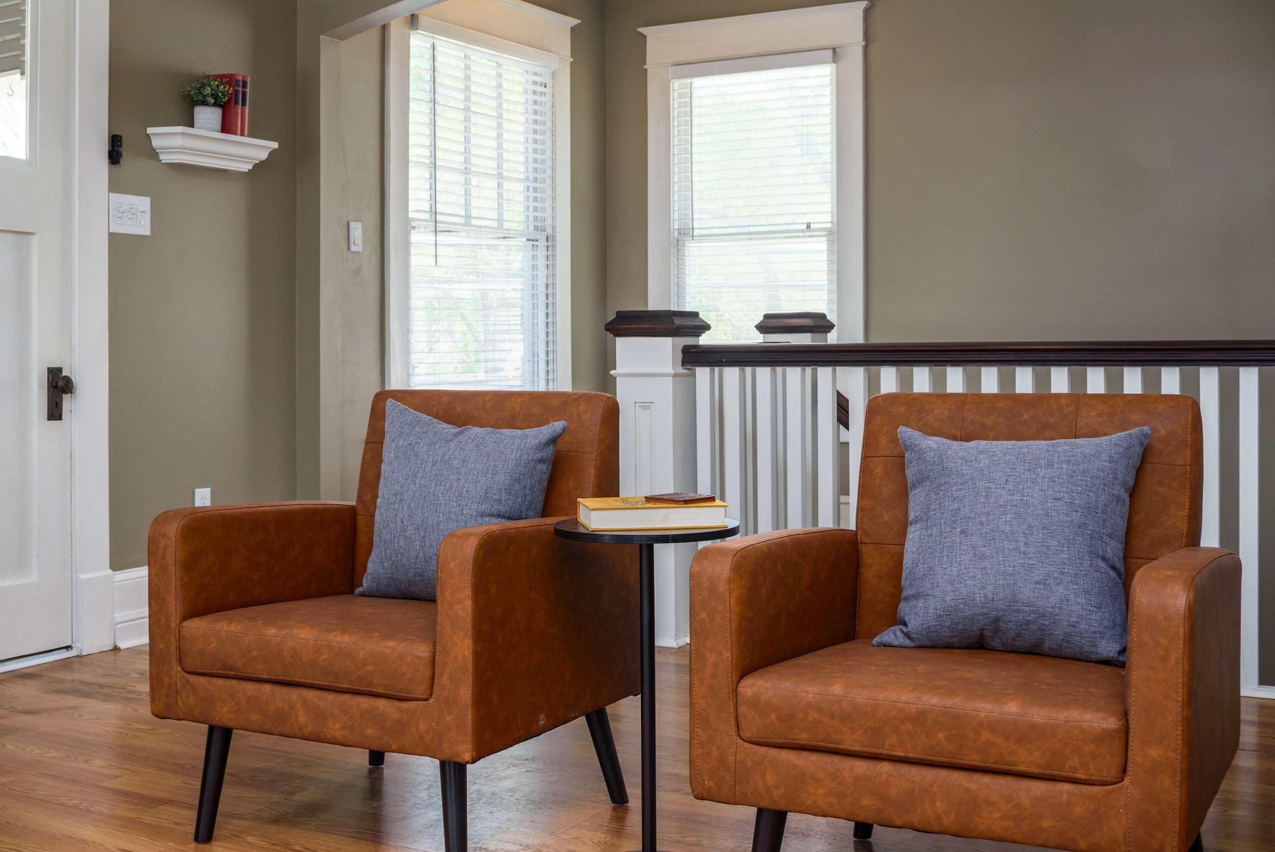 Close up of two living room chairs